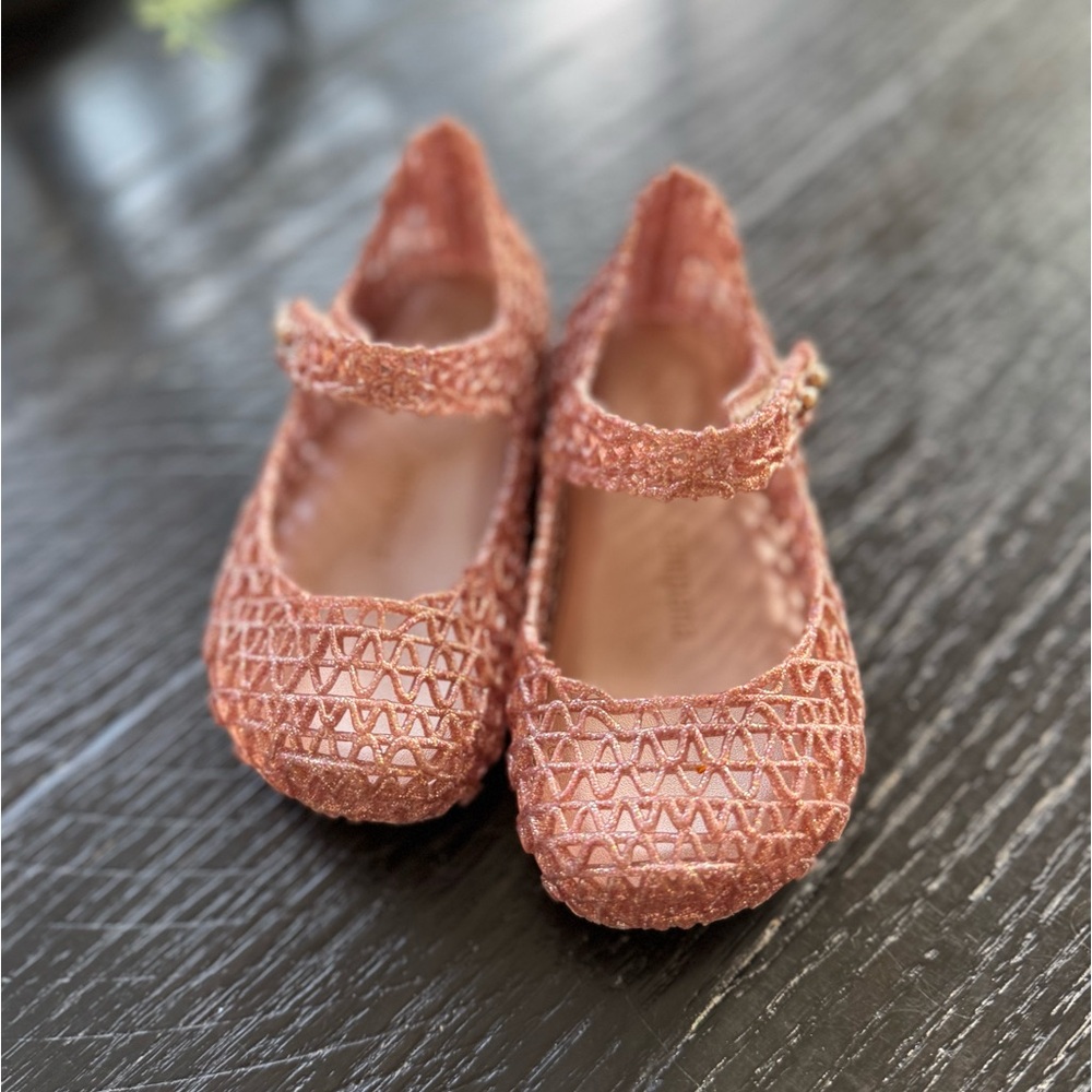 Mini Melissa Campana - Size 7. Rose Glitter.